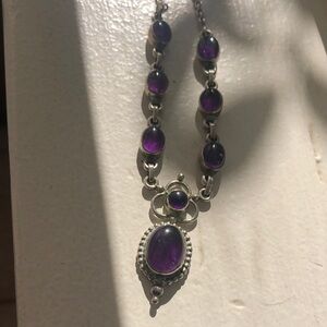 Amethyst Silver Necklace